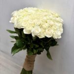 دسته گل رز سفید هلندی